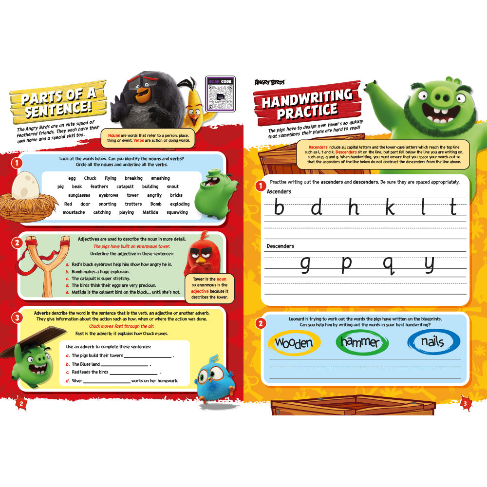 Angry Birds Maths and Angry Birds English Fun Learning Workbook Bundle 7-9yrs (Series 2)