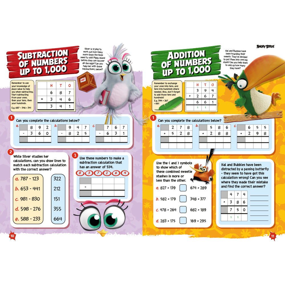 Angry Birds Maths and Angry Birds English Fun Learning Workbook Bundle 7-9yrs (Series 2)