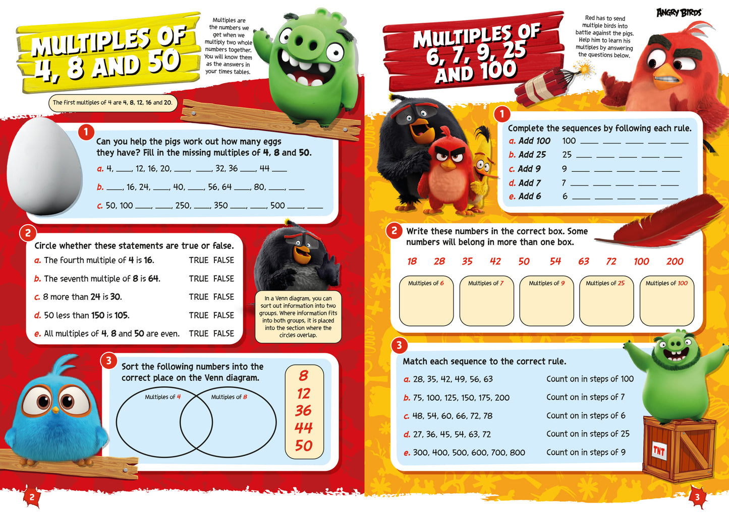 Angry Birds Fun Learning Maths Workbook 7-9yrs (series 2) set of 10 image 1