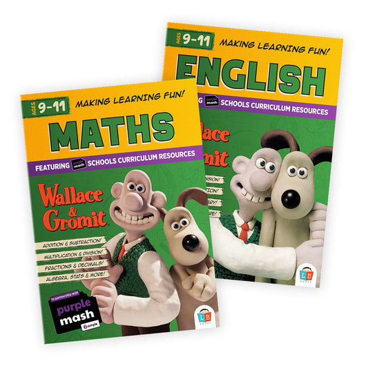 Wallace & Gromit English and Wallace & Gromit Maths Fun Learning Workbook Bundle 9-11 yrs (Series 2)