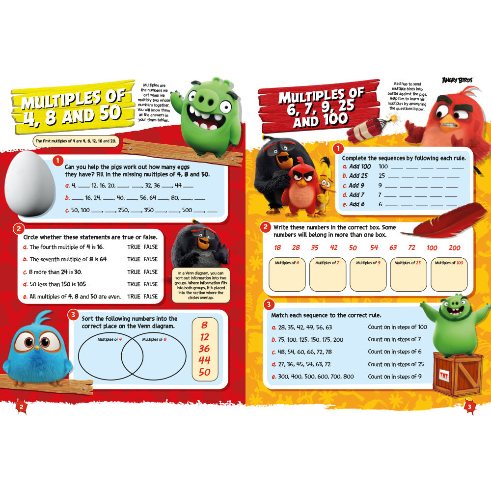 Angry Birds Maths and Angry Birds English Fun Learning Workbook Bundle 7-9yrs (Series 2)