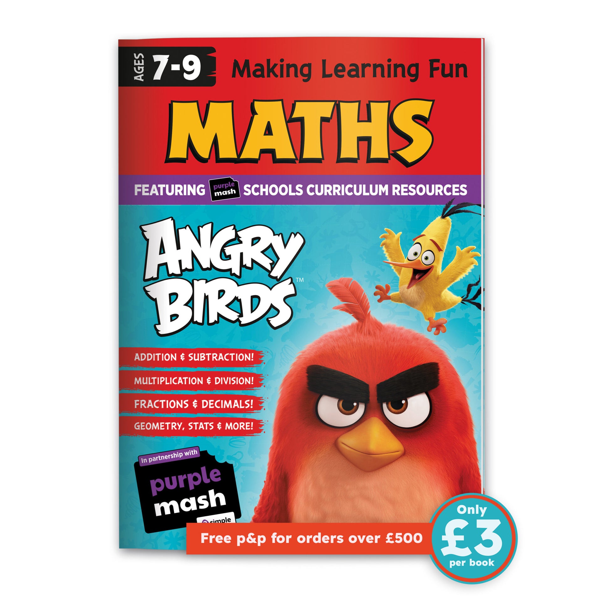 Angry Birds Fun Learning Maths Workbook 7-9yrs (series 2) set of 10 image 0